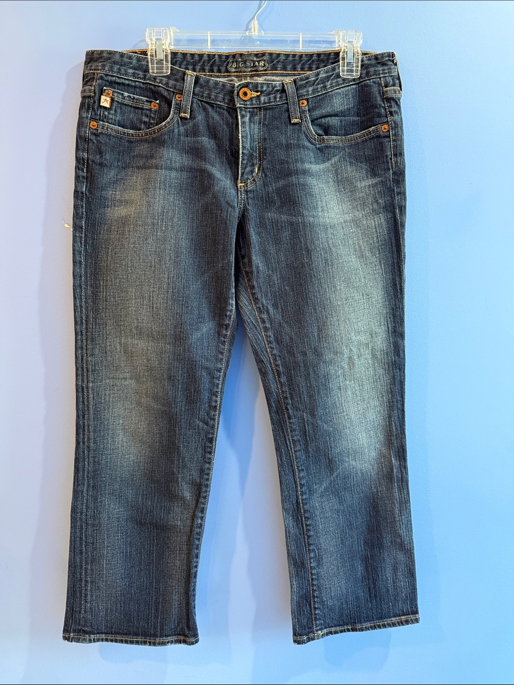 Big Star Rikki Medium-Dark Blue Straight Cropped Ankle Jeans 31